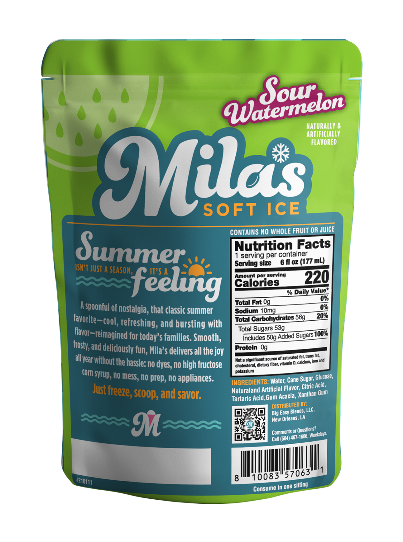 Mila's Soft Ice - Sour Watermelon. 12 Pack