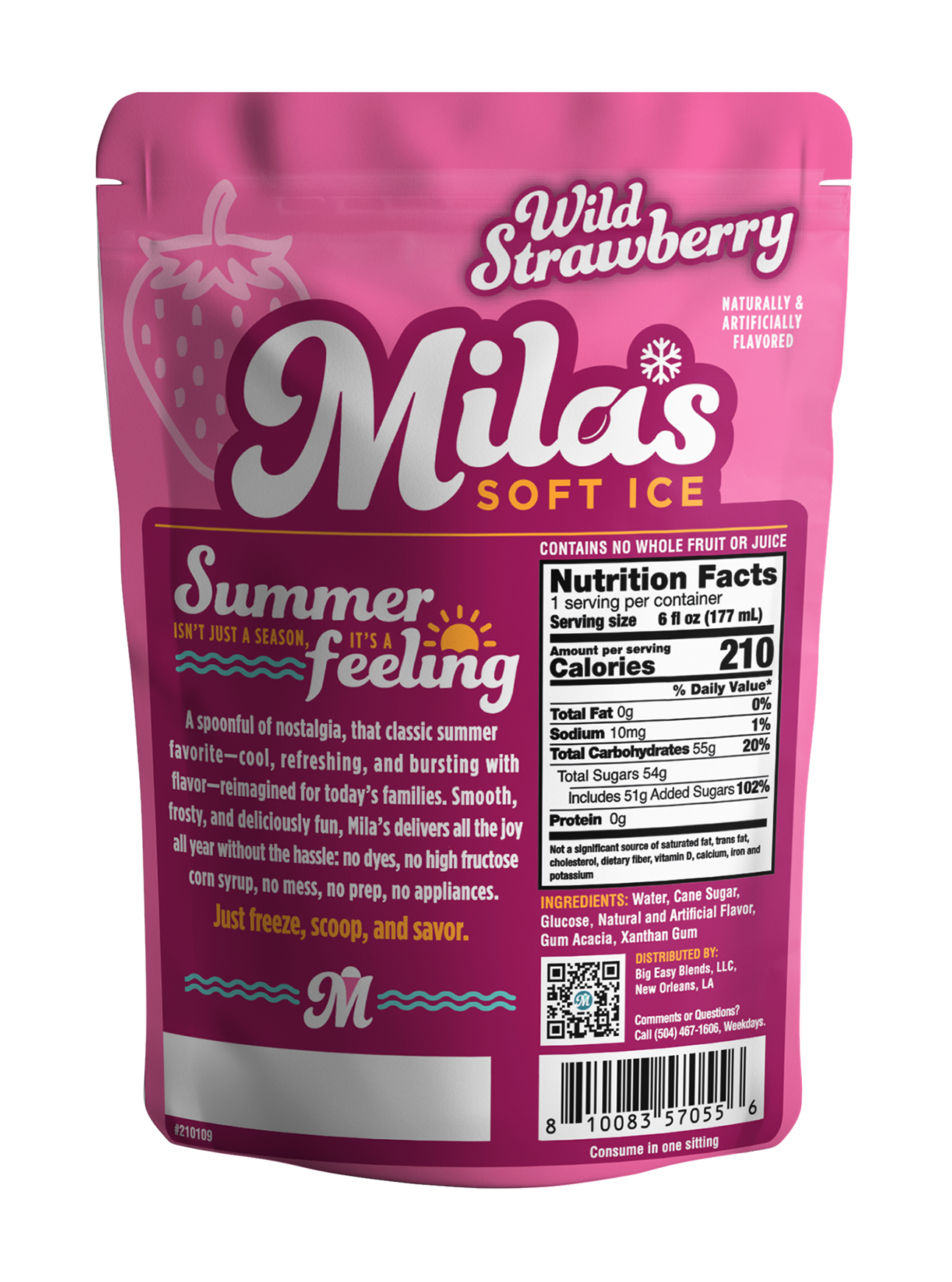 Mila's Soft Ice - Wild Strawberry. 12 Pack