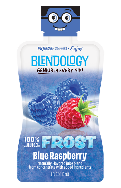 Blendology Frost Blue Raspberry 100% Juice Pouches 4 fl oz - 20 Count