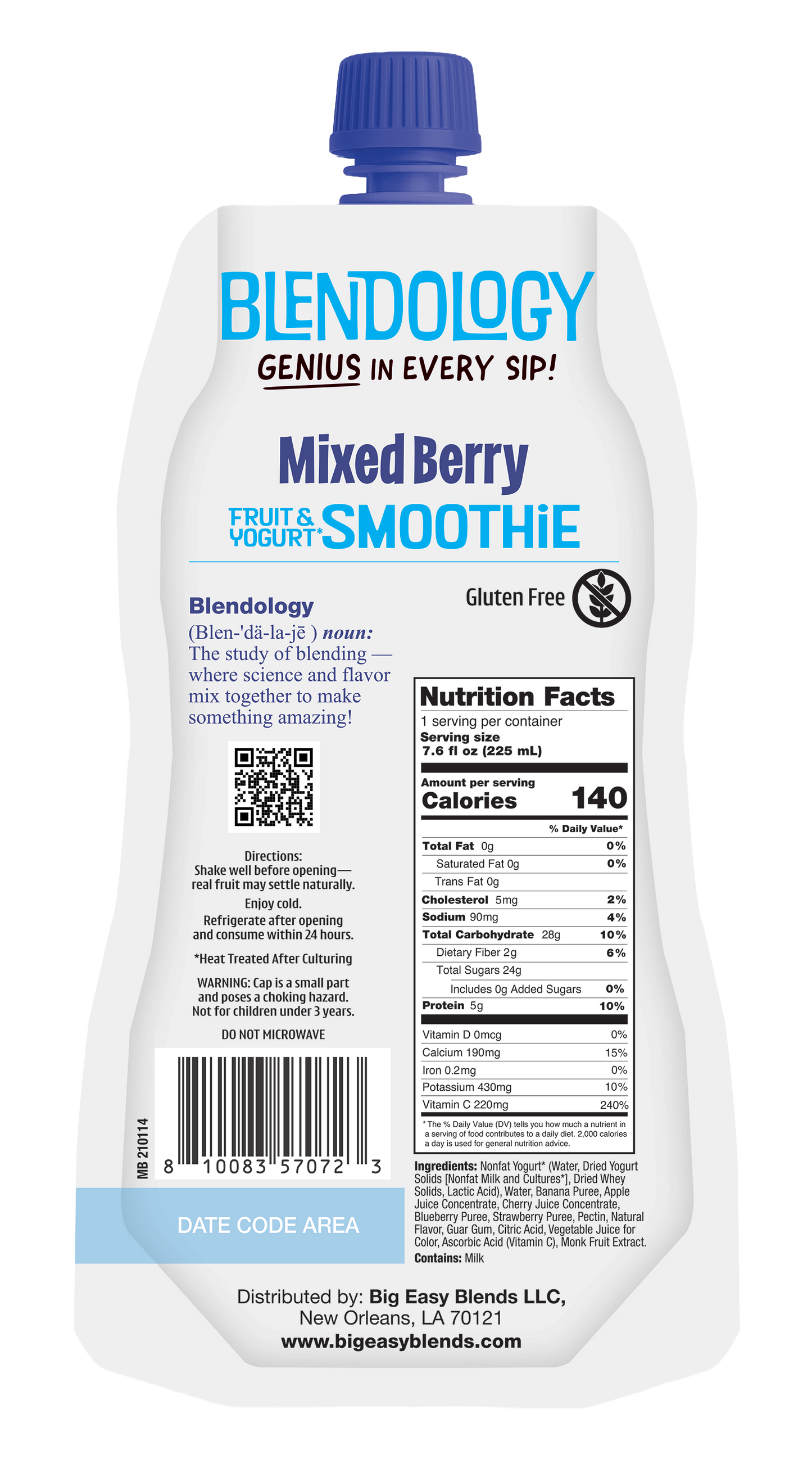 Blendology Yogurt & Fruit Smoothie Pouches