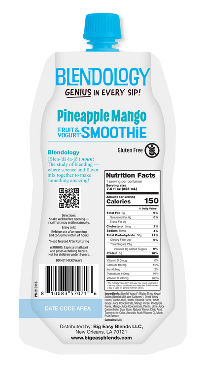 Blendology Yogurt & Fruit Smoothie Pouches
