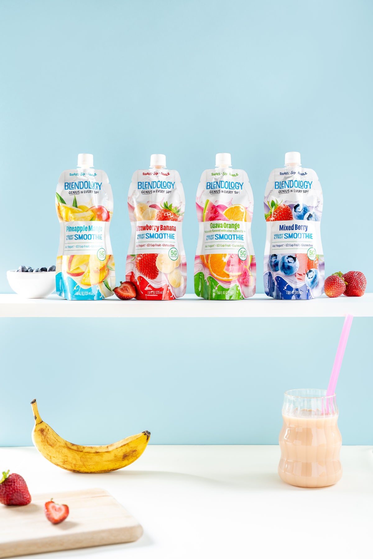 Blendology Yogurt & Fruit Smoothie Pouches
