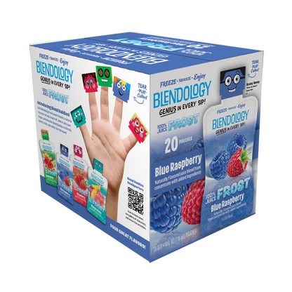 Blendology Frost Blue Raspberry 100% Juice Pouches 4 fl oz - 20 Count