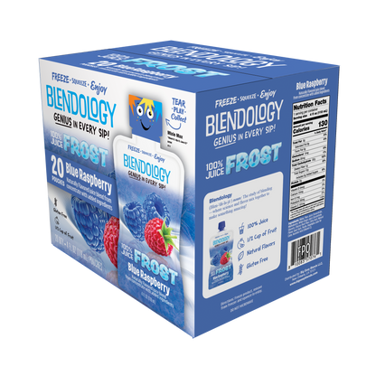 Blendology Frost Blue Raspberry 100% Juice Pouches 4 fl oz - 20 Count