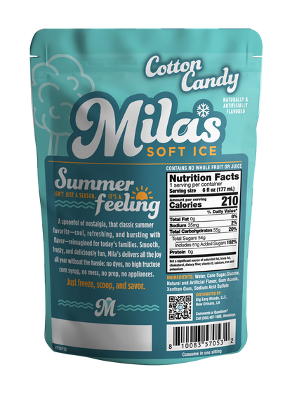 Mila's Soft Ice - Cotton Candy. 12 Pack