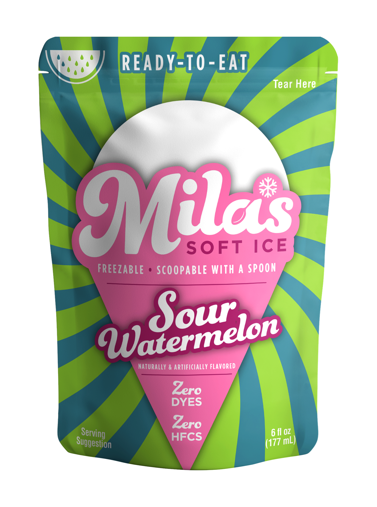 Mila's Soft Ice - Sour Watermelon. 12 Pack