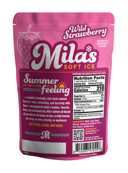 Mila's Soft Ice - Wild Strawberry. 12 Pack